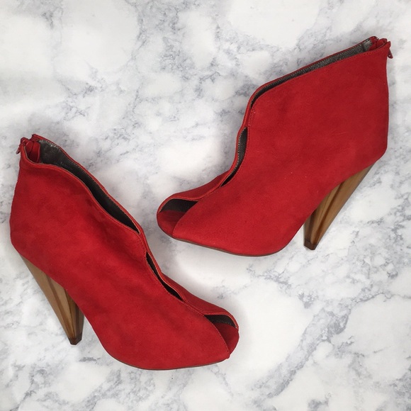 Jeffrey Campbell Shoes - Jeffrey Campbell | Easton Red Suede Booties 8.5